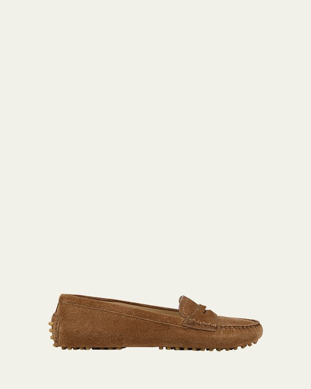 Jia Suede Driver Penny Loafers
